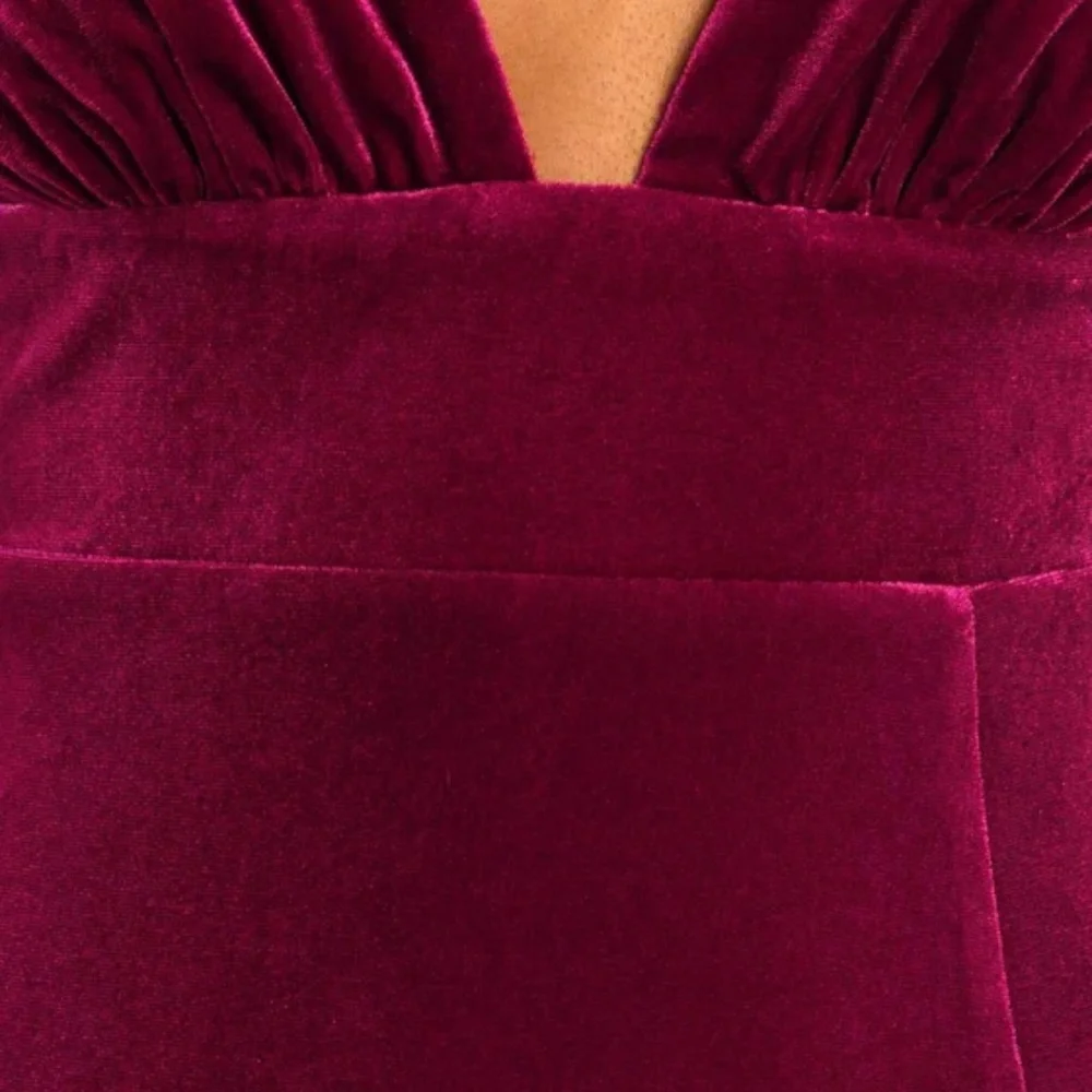 NWT Berry Pink Velvet Tie-Strap Maxi Dress SMALL - Picture 5 of 6